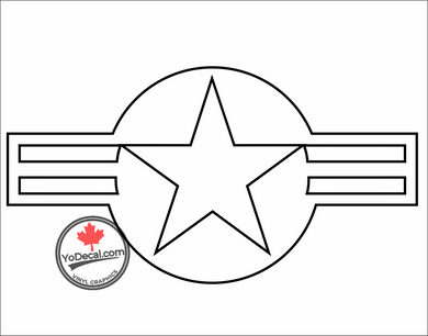 'USAF Alternate Low Visibility Roundel' Premium Vinyl Decal Sticker