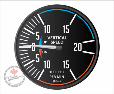 'Vertical Speed Indicator Flight Instrument' Premium Vinyl Decal Sticker