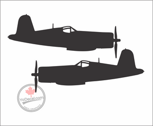 'Vought F4U Corsair WWII Sideview Silhouette' Premium Vinyl Decal / Sticker