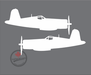 'Vought F4U Corsair WWII Sideview Silhouette' Premium Vinyl Decal / Sticker