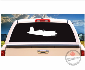 'Vought F4U Corsair WWII Sideview Silhouette' Premium Vinyl Decal / Sticker