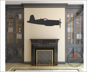 'Vought F4U Corsair WWII Sideview Silhouette' Premium Vinyl Decal / Sticker