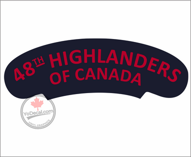 '48th Highlanders' WWII Shoulder Flash' Premium Vinyl Decal / Sticker