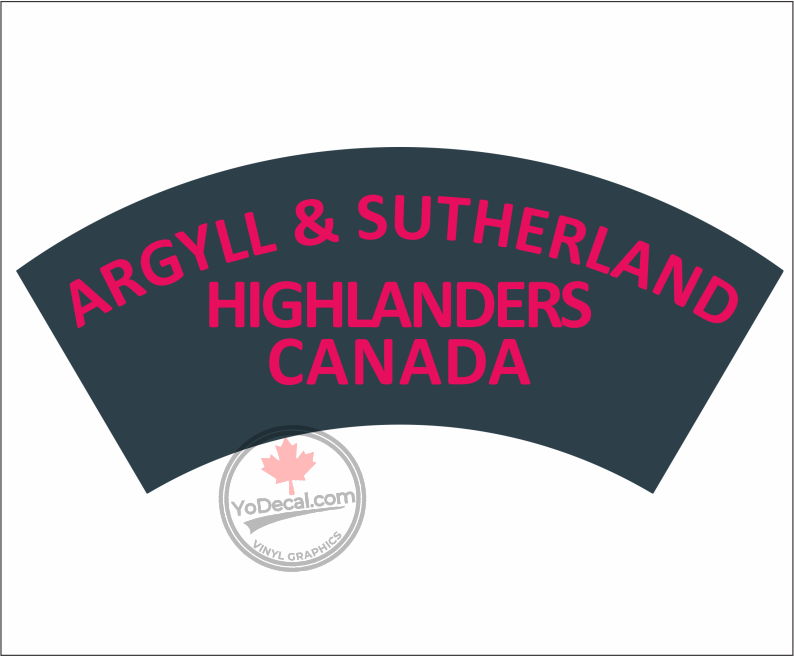 'Argyll & Sutherland Highlanders' WWII Shoulder Flash' Premium Vinyl Decal / Sticker