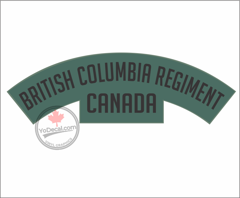 'British Columbia Regiment' WWII Shoulder Flash' Premium Vinyl Decal / Sticker