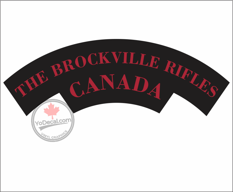 'Brockville Rifles' WWII Shoulder Flash Premium Vinyl Decal / Sticker