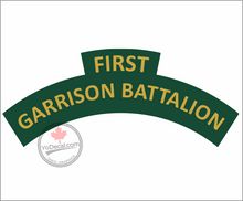 'Canadian First Garrison Battalion' WWII Shoulder Flash Premium Vinyl Decal / Sticker