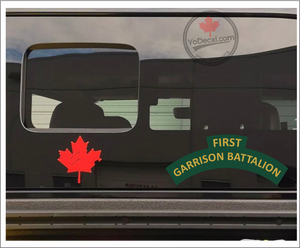 'Canadian First Garrison Battalion' WWII Shoulder Flash Premium Vinyl Decal / Sticker