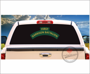 'Canadian First Garrison Battalion' WWII Shoulder Flash Premium Vinyl Decal / Sticker