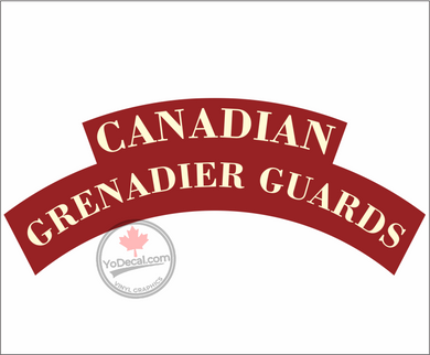 'Canadian Grenadier Guards' Shoulder Flash Premium Vinyl Decal / Sticker