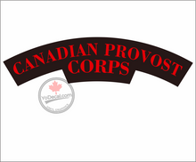 Canadian Provost Corps WWII Shoulder Flash' Premium Vinyl Decal / Sticker