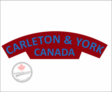 Carleton & York Regiment WWII Shoulder Flash' Premium Vinyl Decal / Sticker