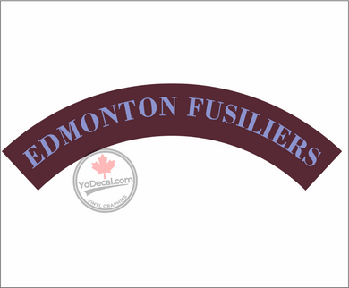 'Edmonton Fusiliers' WWII Shoulder Flash Premium Vinyl Decal / Sticker