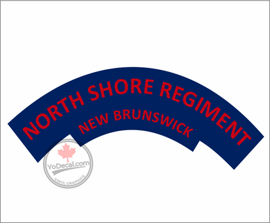 North Shore Regiment New Brunswick WWII Shoulder Flash' Premium Vinyl Decal / Sticker