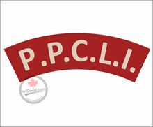 'Princess Patricia's Canadian Light Infantry' WWII Shoulder Flash' Premium Vinyl Decal / Sticker