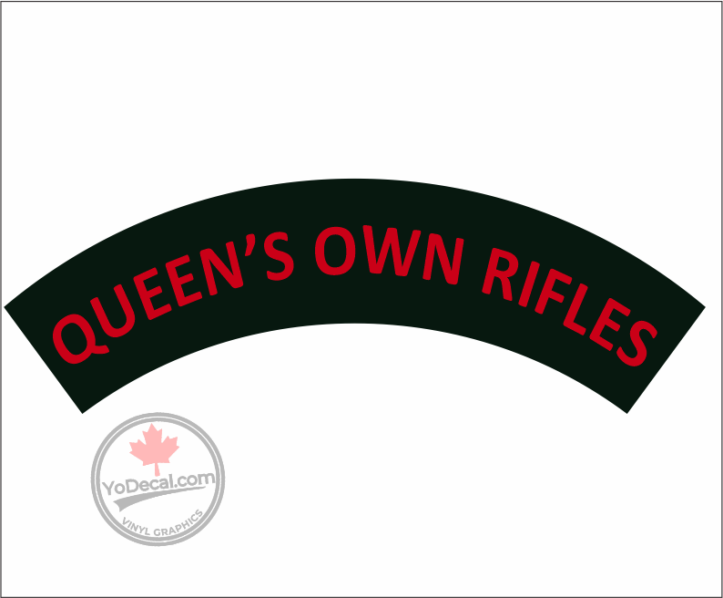 Queen's Own Rifles WWII Shoulder Flash' Premium Vinyl Decal / Sticker