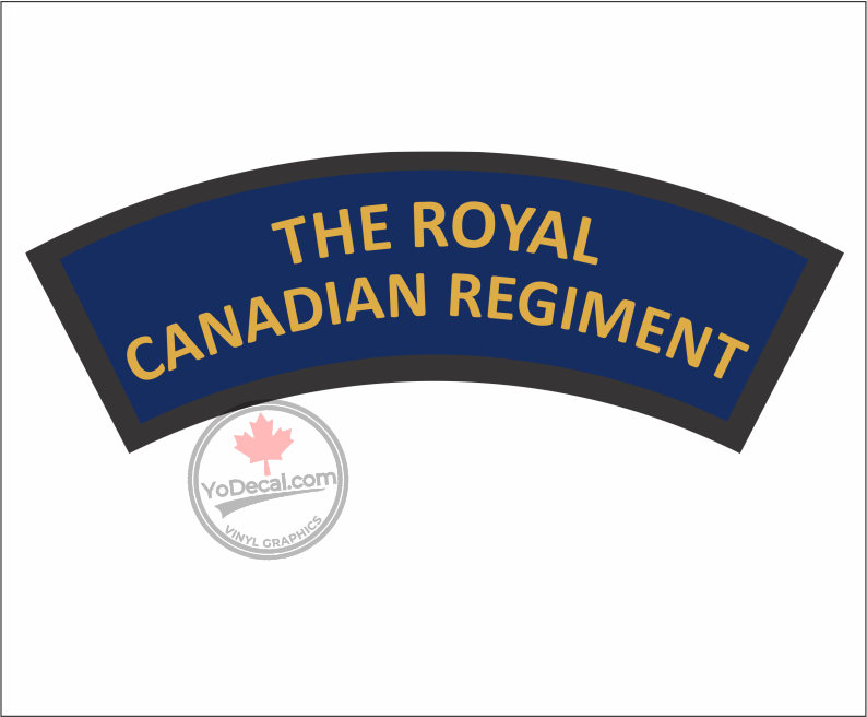 'Royal Canadian Regiment' WWII Shoulder Flash' Premium Vinyl Decal / Sticker