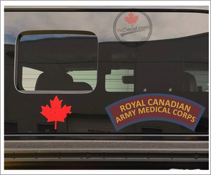 'Royal Canadian Army Medical Corps' WWII Shoulder Flash' Premium Vinyl Decal / Sticker