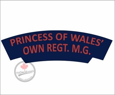 'Princess of Wales' Own Regiment WWII Shoulder Flash' Premium Vinyl Decal / Sticker
