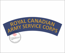 'Royal Canadian Army Service Corps' WWII Shoulder Flash' Premium Vinyl Decal / Sticker