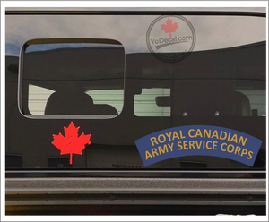 'Royal Canadian Army Service Corps' WWII Shoulder Flash' Premium Vinyl Decal / Sticker