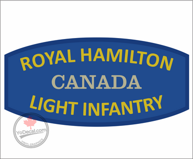 'Royal Hamilton Light Infantry' WWII Shoulder Flash Premium Vinyl Decal / Sticker