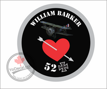 'William 'Billy' Barker WWI Canadian Ace' Premium Vinyl Decal / Sticker