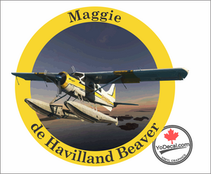 'Maggie de Havilland Beaver N900KA Full Colour' Premium Vinyl Decal / Sticker