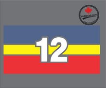'12 Service Battalion Flag' Premium Vinyl Decal / Sticker