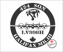 '424 Squadron Halifax LV998H' Premium Vinyl Decal / Sticker