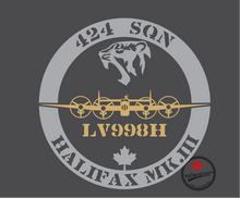 '424 Squadron Halifax LV998H' Premium Vinyl Decal / Sticker