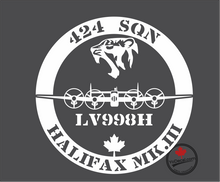 '424 Squadron Halifax LV998H' Premium Vinyl Decal / Sticker