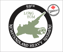 '59th Newfoundland Heavy Regiment' Premium Vinyl Decal / Sticker