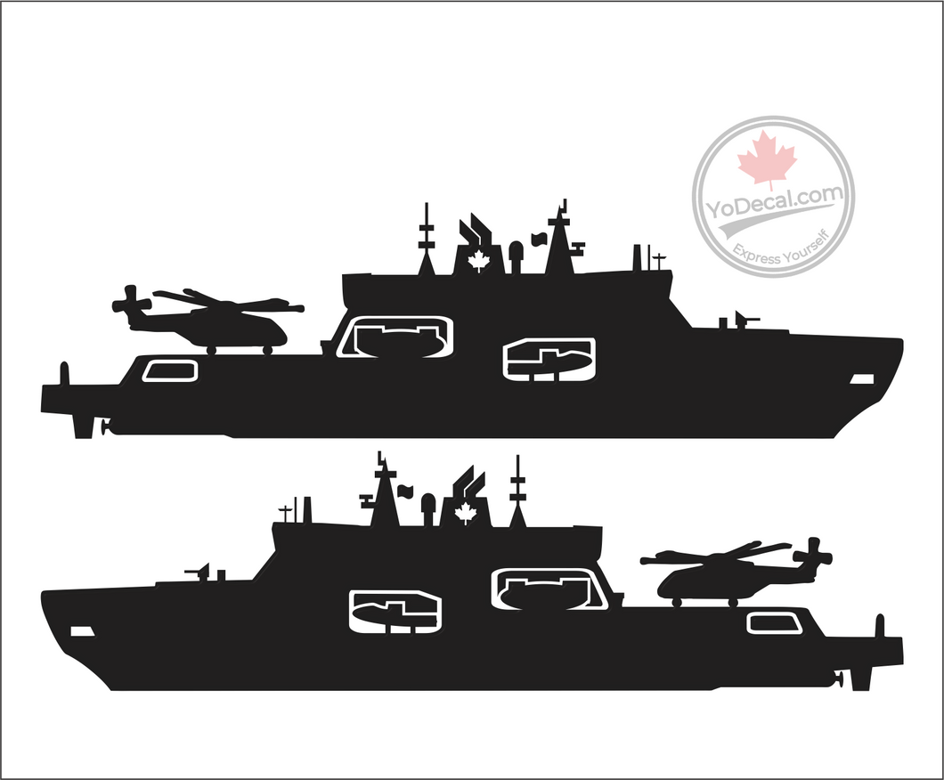 'AOPS Canadian Navy with Cyclone Helicopter (PAIR)' Premium Vinyl Decal
