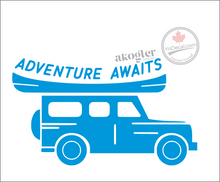 'Adventure Awaits Canoe on Roof' Premium Vinyl Decal