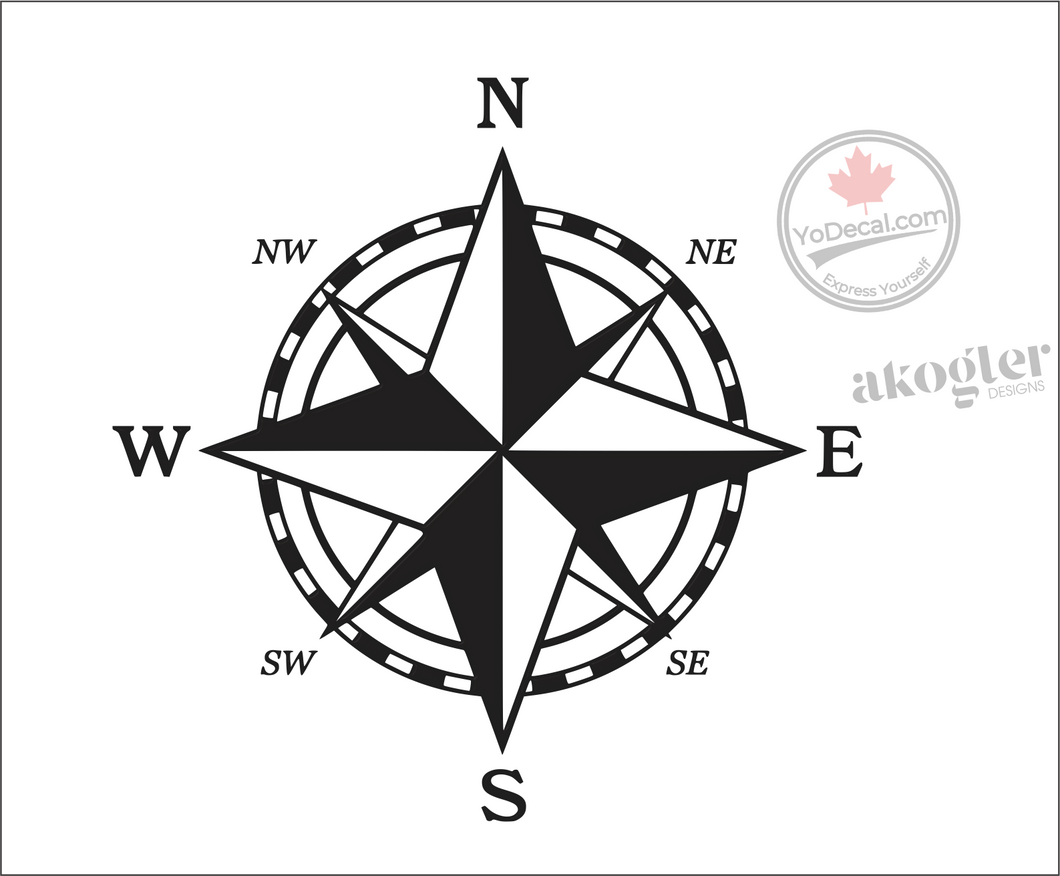 'Navigator Adventure Compass' Premium Vinyl Decal