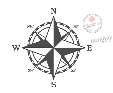 'Navigator Adventure Compass' Premium Vinyl Wall Decal