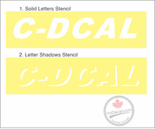 'Custom Canadian Registration Marks Standard #3 with Shadow (PAIR) AERIAL' Premium Vinyl Decal