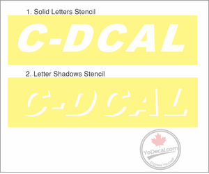 'Custom Canadian Registration Marks Standard #3 with Shadow (PAIR) AERIAL' Premium Vinyl Decal
