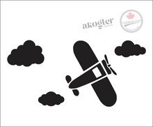 'Airplane and Clouds' Premium Vinyl Wall Decal