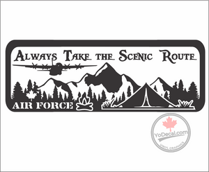 'Always Take The Scenic Route - Air Force' Premium Vinyl Decal / Sticker