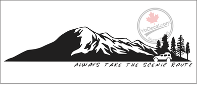 'Always Take The Scenic Route - Jeep' Premium Vinyl Decal