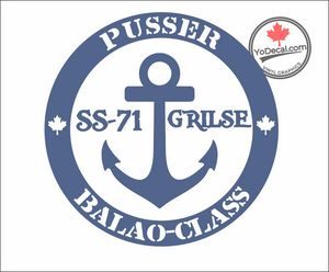 'Balao-Class Pusser SS-71 Grilse' Premium Vinyl Decal / Sticker