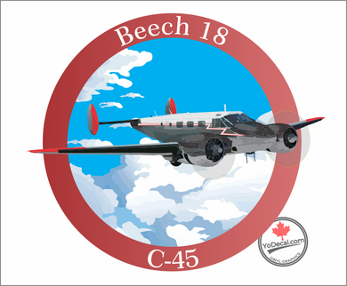 'Beech 18 C-45 RCAF Dakota' Premium Vinyl Decal / Sticker