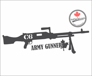 'C6 Army Gunner' Premium Vinyl Decal / Sticker