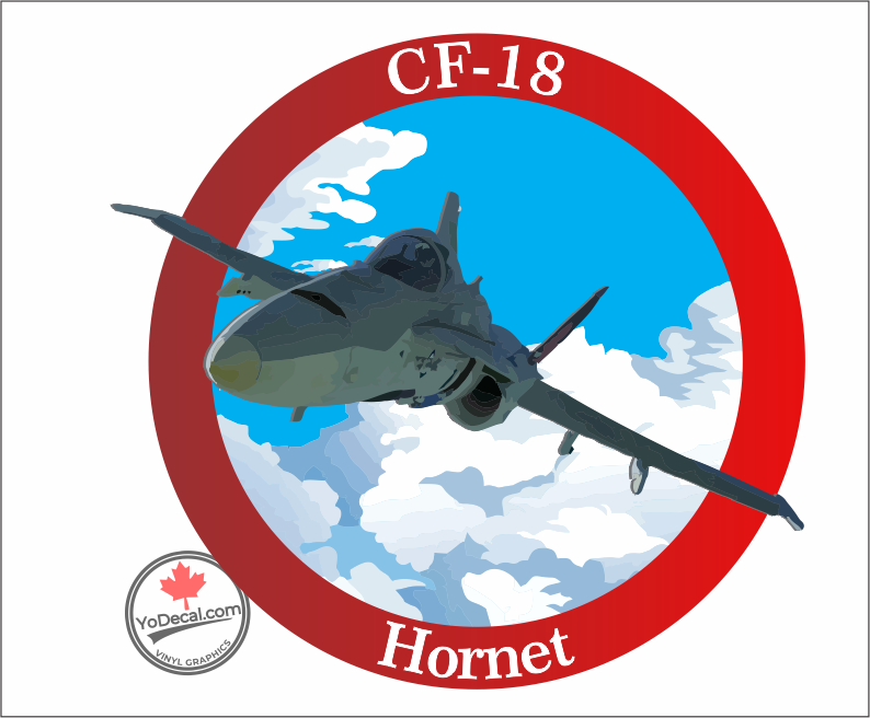 'CF-18 Hornet Full Colour' - Premium Vinyl Decal/Sticker