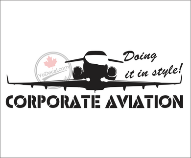 'Corporate Aviation Doing It In Style!' Premium Vinyl Decal