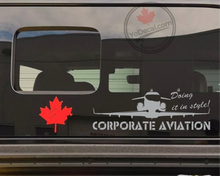 'Corporate Aviation Doing It In Style!' Premium Vinyl Decal