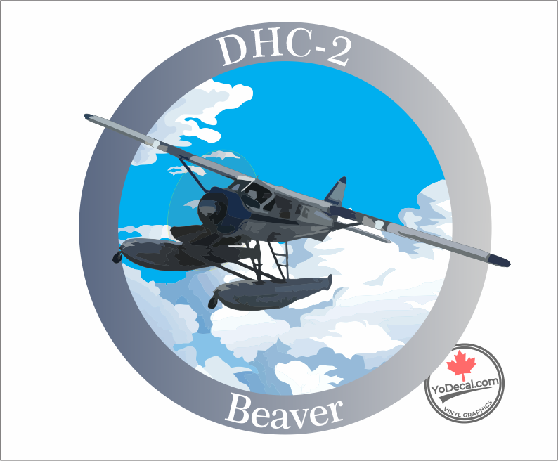 'DHC-2 Beaver Full Colour' Premium Vinyl Decal / Sticker