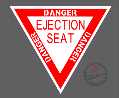 'Danger Ejection Seat - RED & WHITE' Premium Vinyl Decal
